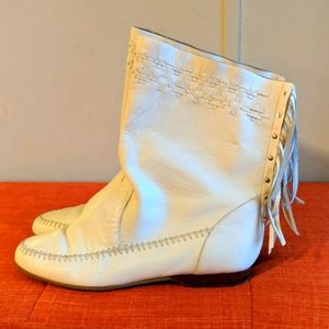 White Moccasin Booties